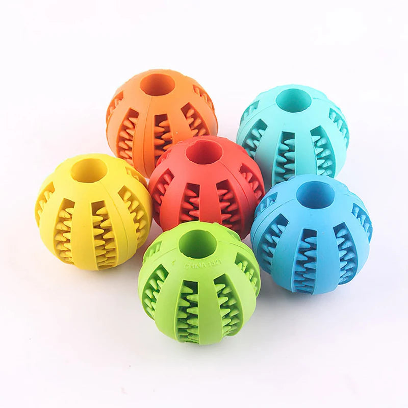 Set of colorful rubber balls with textured surface on a white background