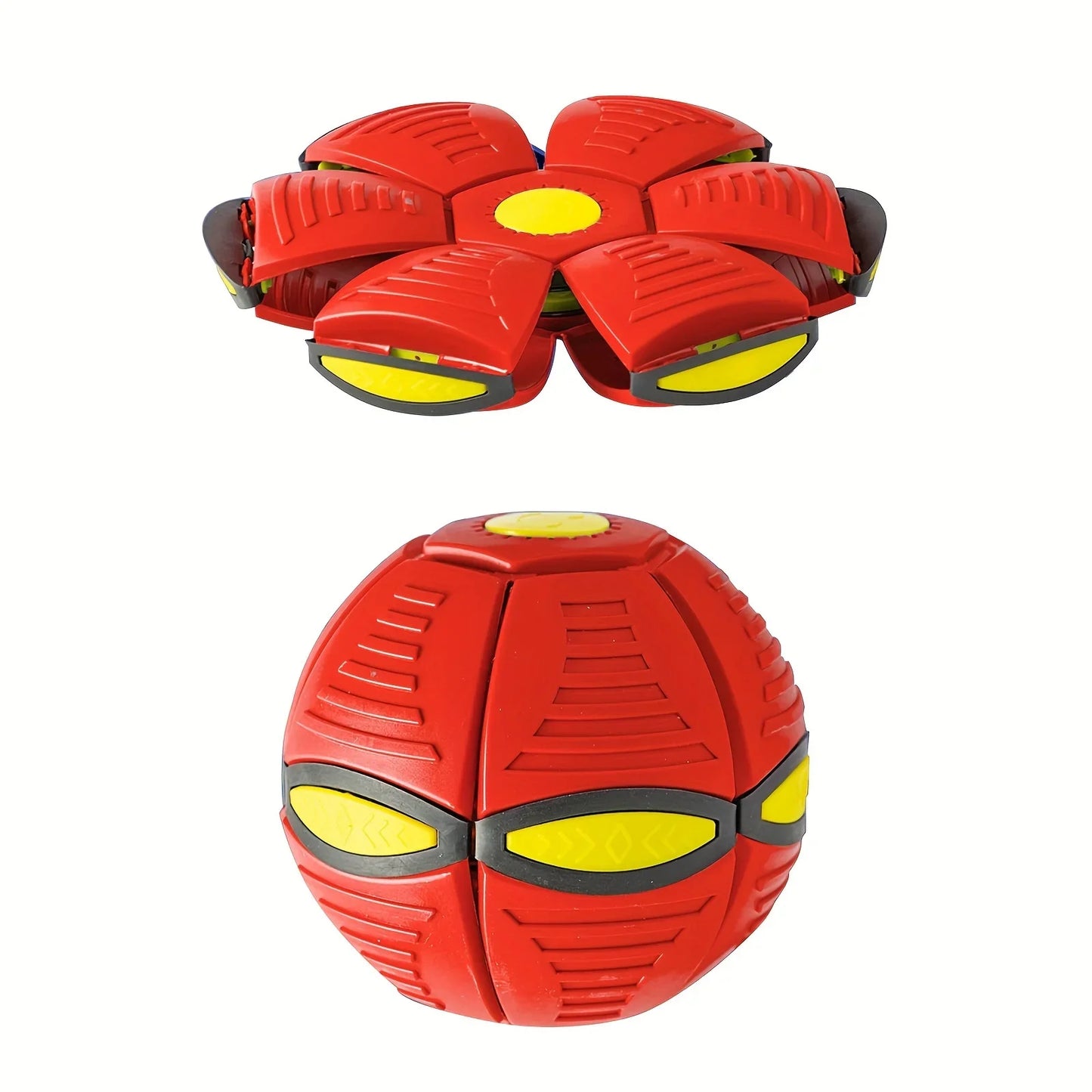 Red and yellow ball to frisbee on a white background