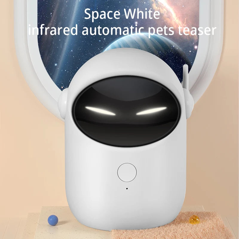 White infrared automatic pets teaser with space-themed background
