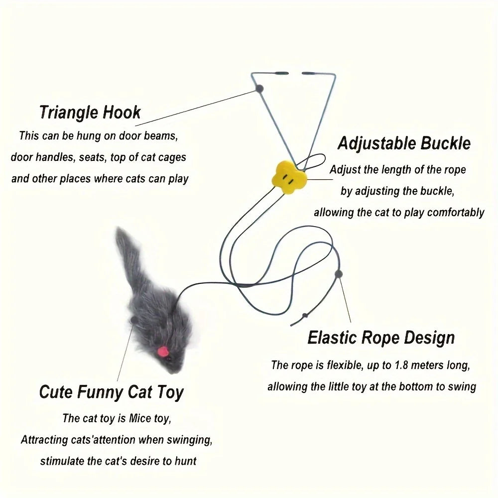 Adjustable Teaser Hanging Cat Plush Toy