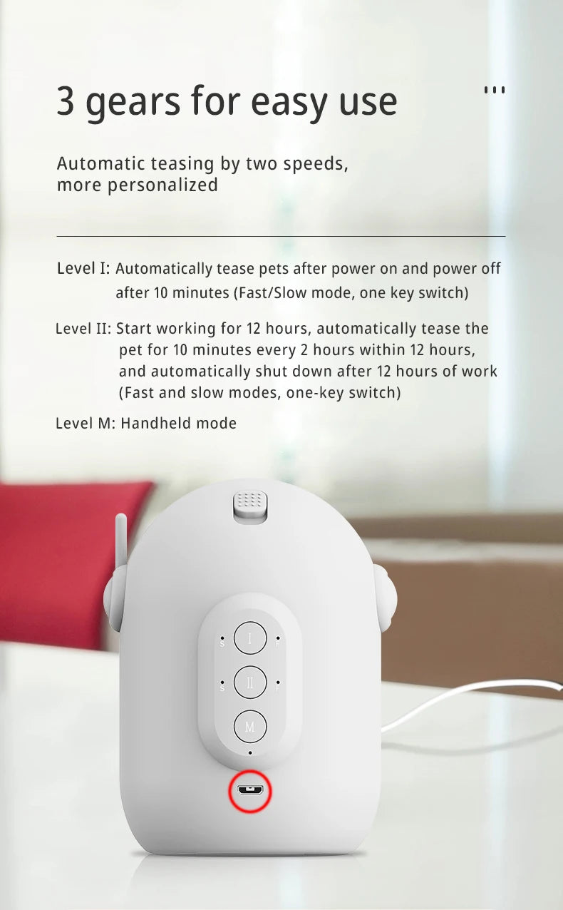 White electronic device with control buttons on a blurred background