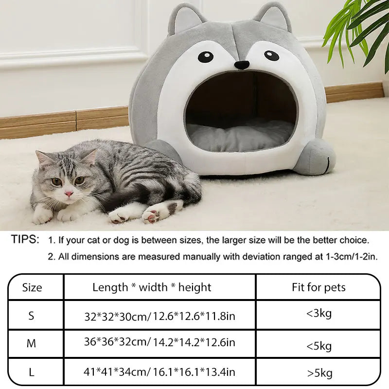Cozy Cat House for pets, featuring soft materials and cute design, perfect for your furry friend’s comfort.