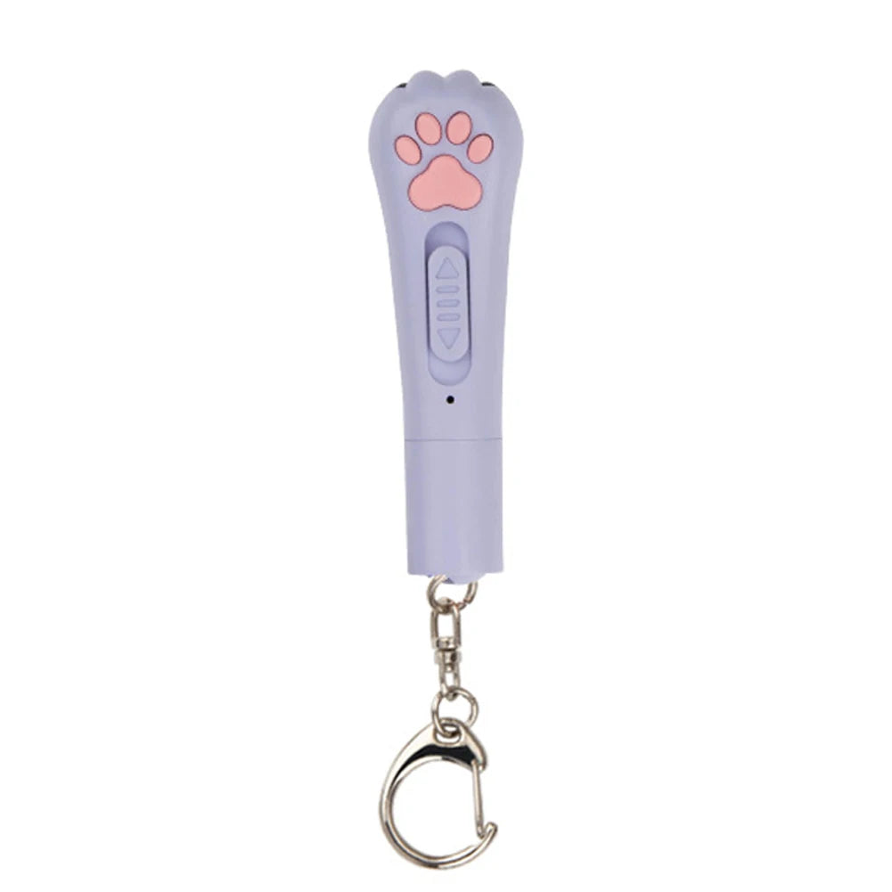 Purple electronic device with a paw print design on a white background
