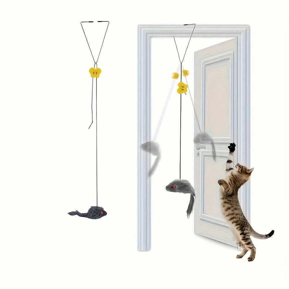 Adjustable Teaser Hanging Cat Plush Toy