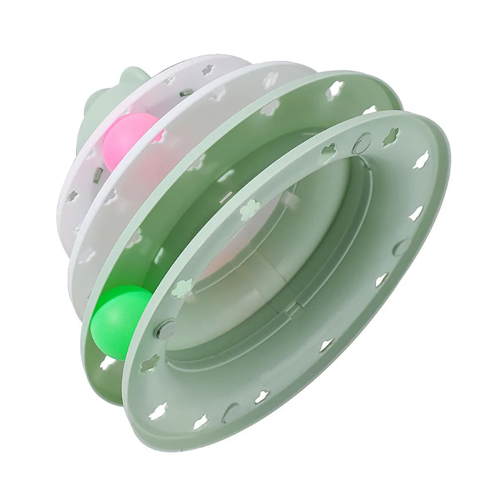 Toy with multiple colored balls inside on a white background