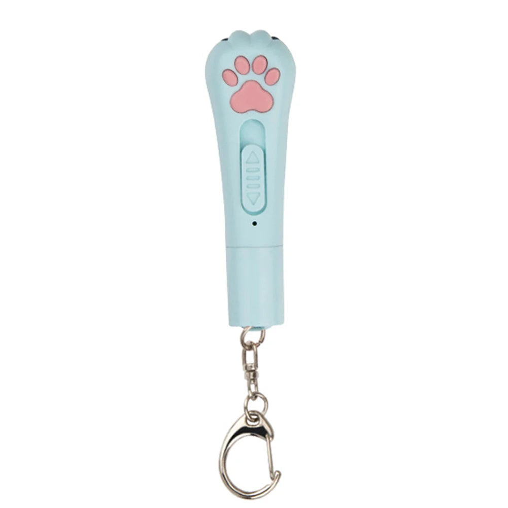 Light blue device with a pink paw print on a white background