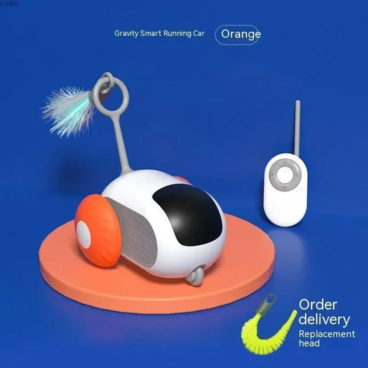 Gravity Smart Running toy Car with remote control on a blue background